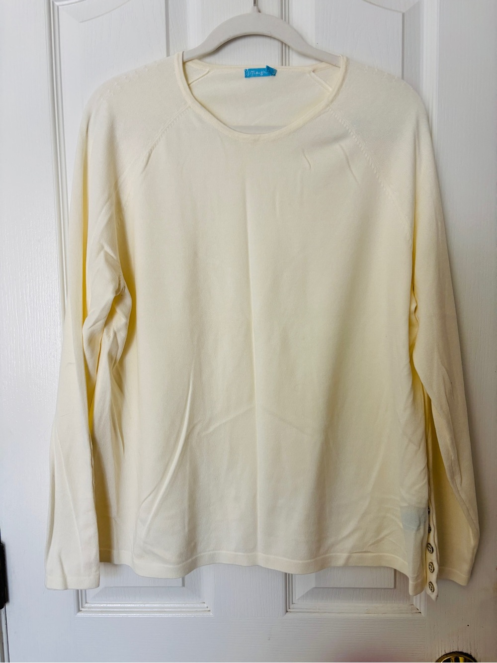 J. McLaughlin Cream Long Sleeve Classic Sweater ~ Women’s 2XL